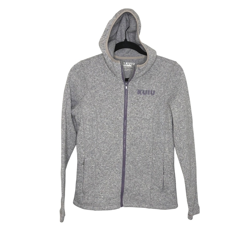 KUIU Base Camp High Loft Sweater Jacket Fleece Full Zip Hoodie Gray Small